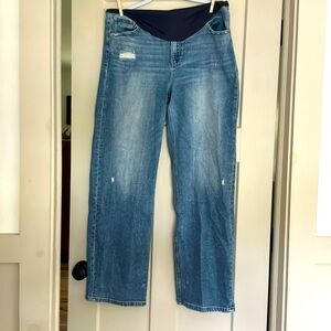 Pinkblush Maternity Jeans - Straight Leg Distressed - Relaxed Fit Full Top - 31
